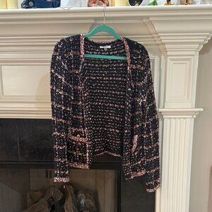 Sioni Black and Pink Women's Cardigan